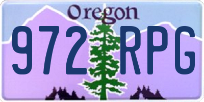 OR license plate 972RPG