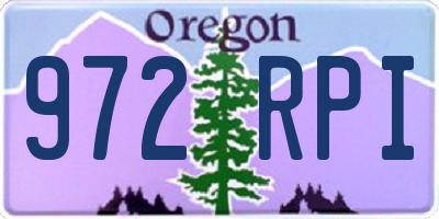 OR license plate 972RPI