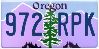 OR license plate 972RPK