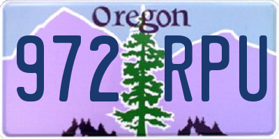 OR license plate 972RPU