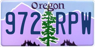 OR license plate 972RPW