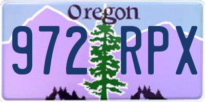 OR license plate 972RPX