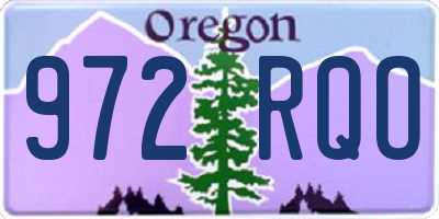 OR license plate 972RQO