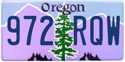OR license plate 972RQW