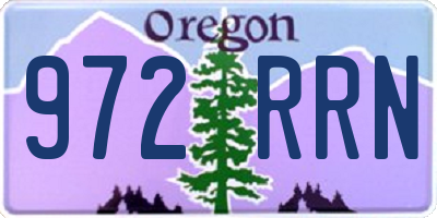 OR license plate 972RRN