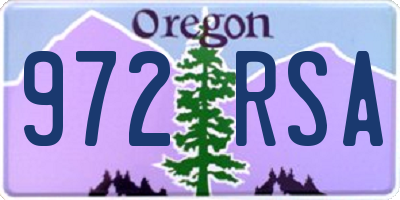 OR license plate 972RSA