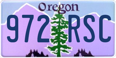 OR license plate 972RSC