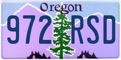 OR license plate 972RSD