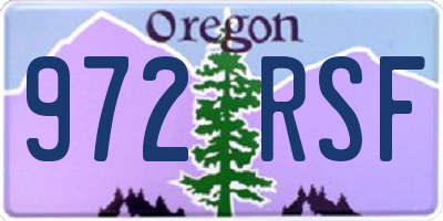 OR license plate 972RSF