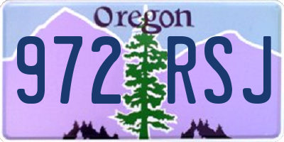 OR license plate 972RSJ