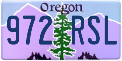 OR license plate 972RSL