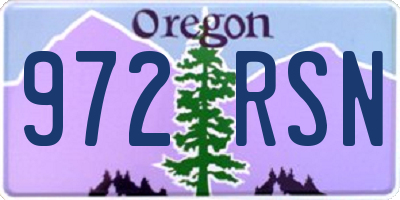 OR license plate 972RSN