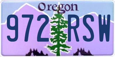OR license plate 972RSW