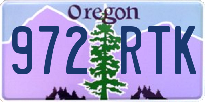 OR license plate 972RTK