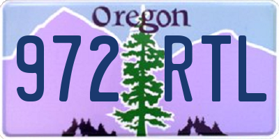 OR license plate 972RTL