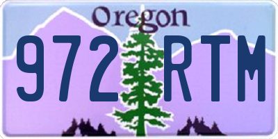 OR license plate 972RTM