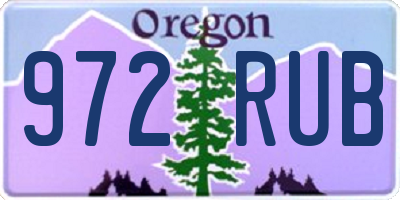 OR license plate 972RUB