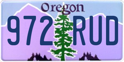 OR license plate 972RUD