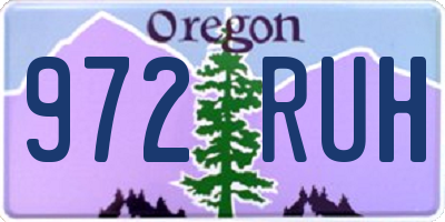 OR license plate 972RUH