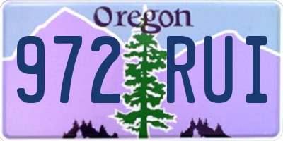 OR license plate 972RUI