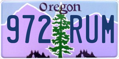 OR license plate 972RUM