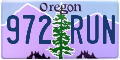 OR license plate 972RUN