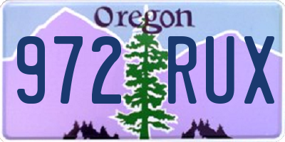 OR license plate 972RUX