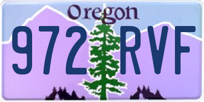 OR license plate 972RVF