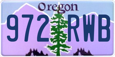 OR license plate 972RWB