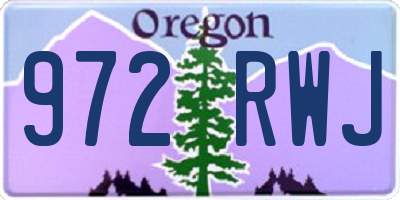 OR license plate 972RWJ