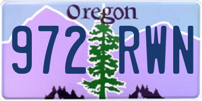 OR license plate 972RWN
