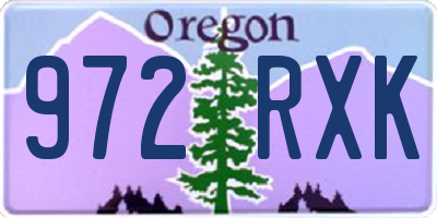 OR license plate 972RXK