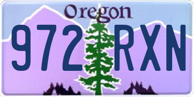 OR license plate 972RXN