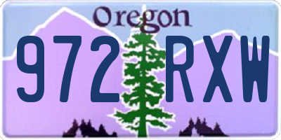 OR license plate 972RXW