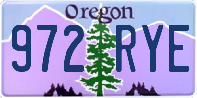 OR license plate 972RYE