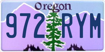 OR license plate 972RYM