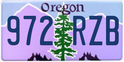 OR license plate 972RZB
