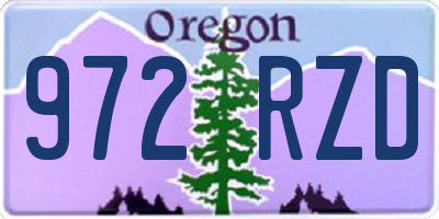 OR license plate 972RZD