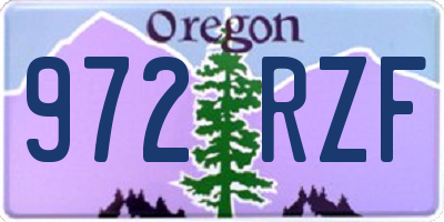 OR license plate 972RZF