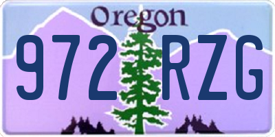OR license plate 972RZG