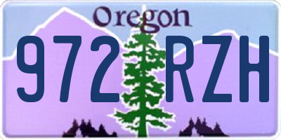 OR license plate 972RZH
