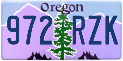 OR license plate 972RZK