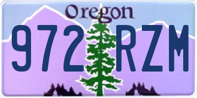 OR license plate 972RZM
