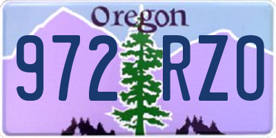 OR license plate 972RZO