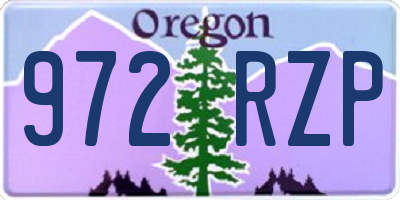 OR license plate 972RZP