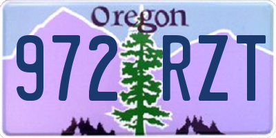OR license plate 972RZT