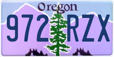 OR license plate 972RZX