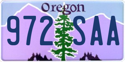 OR license plate 972SAA