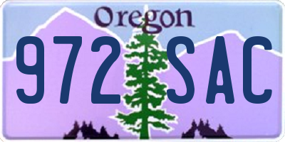 OR license plate 972SAC