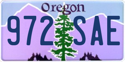 OR license plate 972SAE